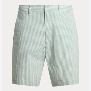 Ralph Lauren Polo Men’s Suffield Green & White Seersucker Stripe Shorts 30 Golf